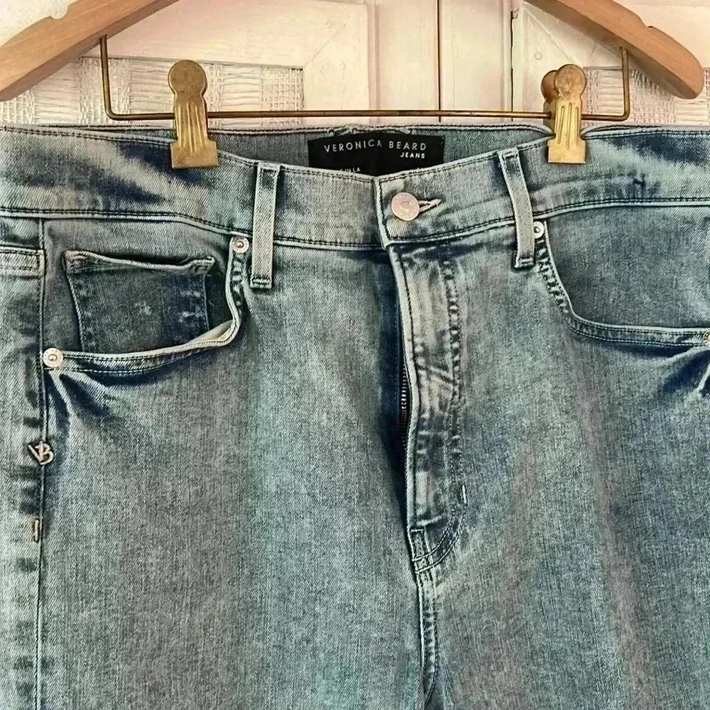 Veronica Beard Sky Blue Straight Leg Jeans - Picture 3 of 8